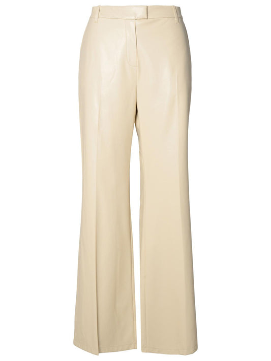 Stand Studio Ivory Polyurethane Blend Trousers Women