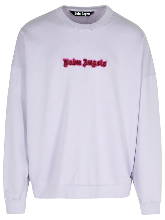 Palm Angels 'Neon' Lilac Cotton Sweatshirt Men