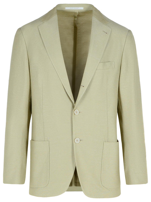 Eleventy Cream Cotton Blend Blazer Men