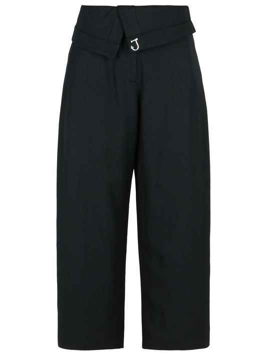 Jw Anderson Black Viscose Trousers Women