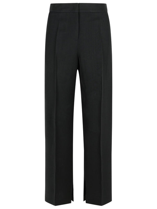 Jil Sander Black Viscose Blend Trousers Women