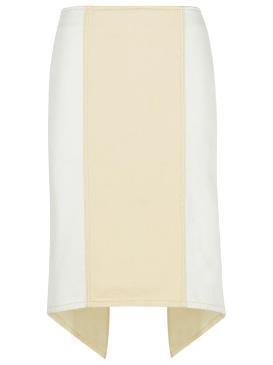 Jw Anderson 'Layered' White Cotton Skirt Women