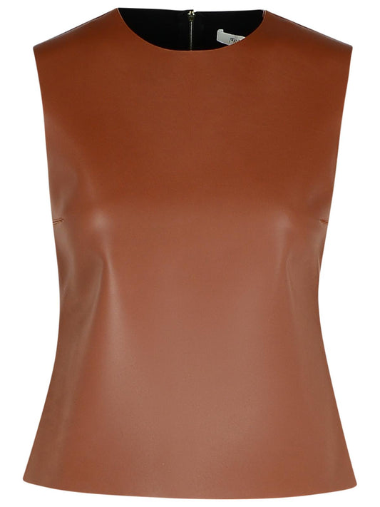Jw Anderson Brown Leather Tank Top Women