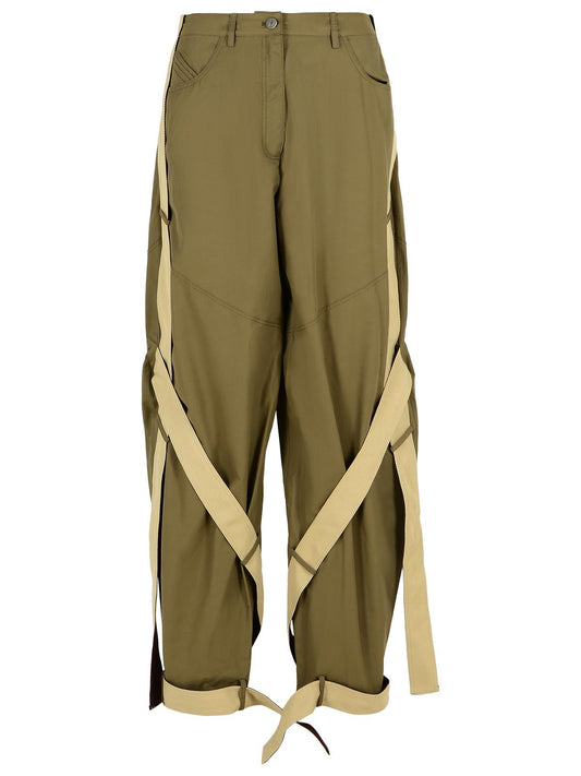 The Attico Green Cotton Blend Pants Women