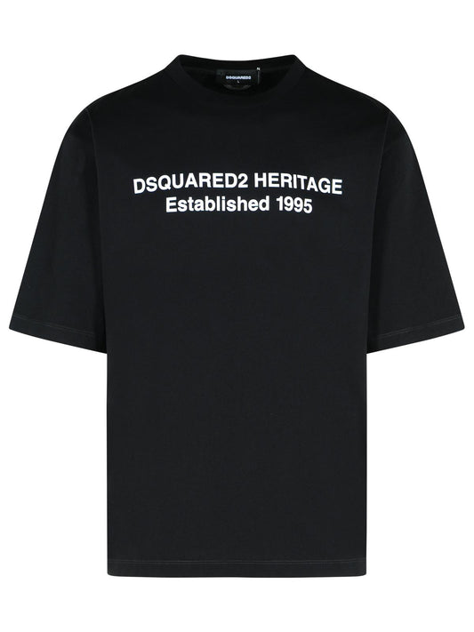 Dsquared2 'Heritage' Black Cotton T-Shirt Men