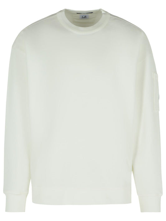 C.P. Company 'Emerized' White Cotton Sweatshirt Men