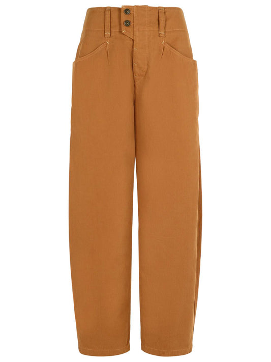 Isabel Marant 'Oumaya' Cotton Cognac Pants Women
