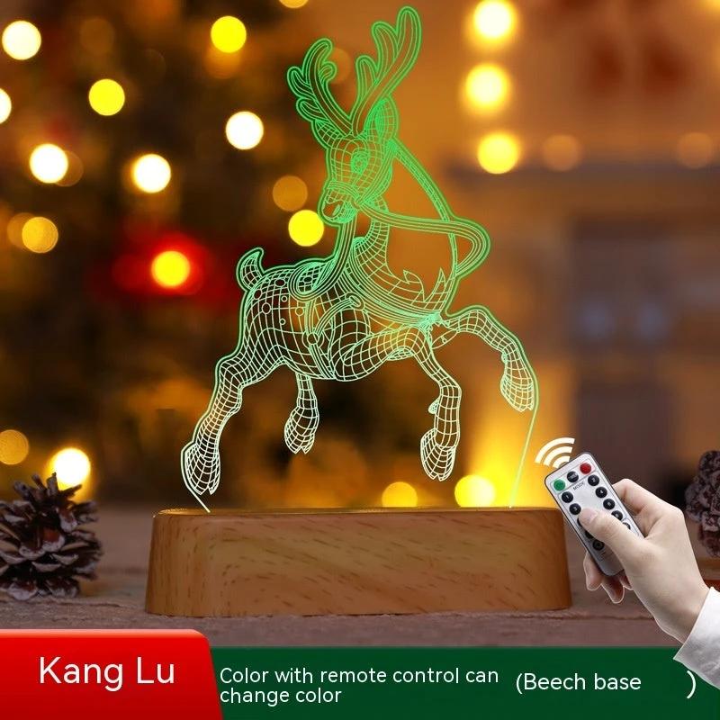 MANDOTOS Christmas 3D LED Acrylic Night Light Ornament Festive Holiday Decor Gift Idea For Kids