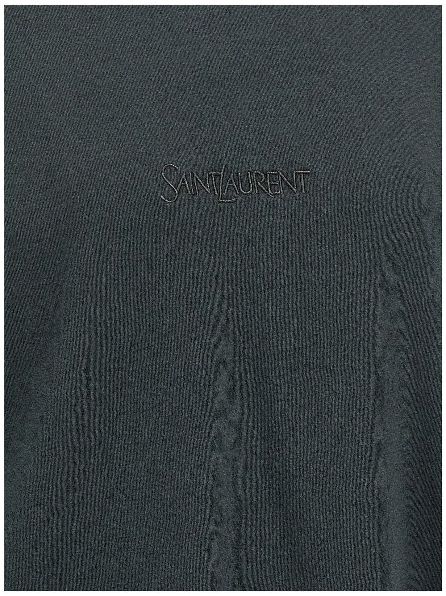 Saint Laurent Men Logo Embroidery T-Shirt