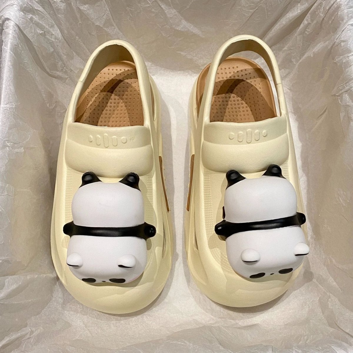 Mandotos Panda Lamp Light Up Slippers Sandals For Women EVA Comfort Non Slip Sole Summer