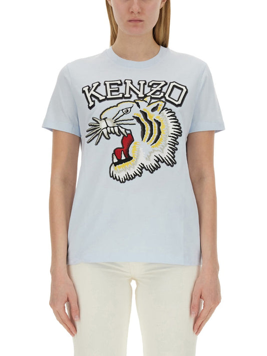 Kenzo Women T-Shirt With Tiger Embroidery