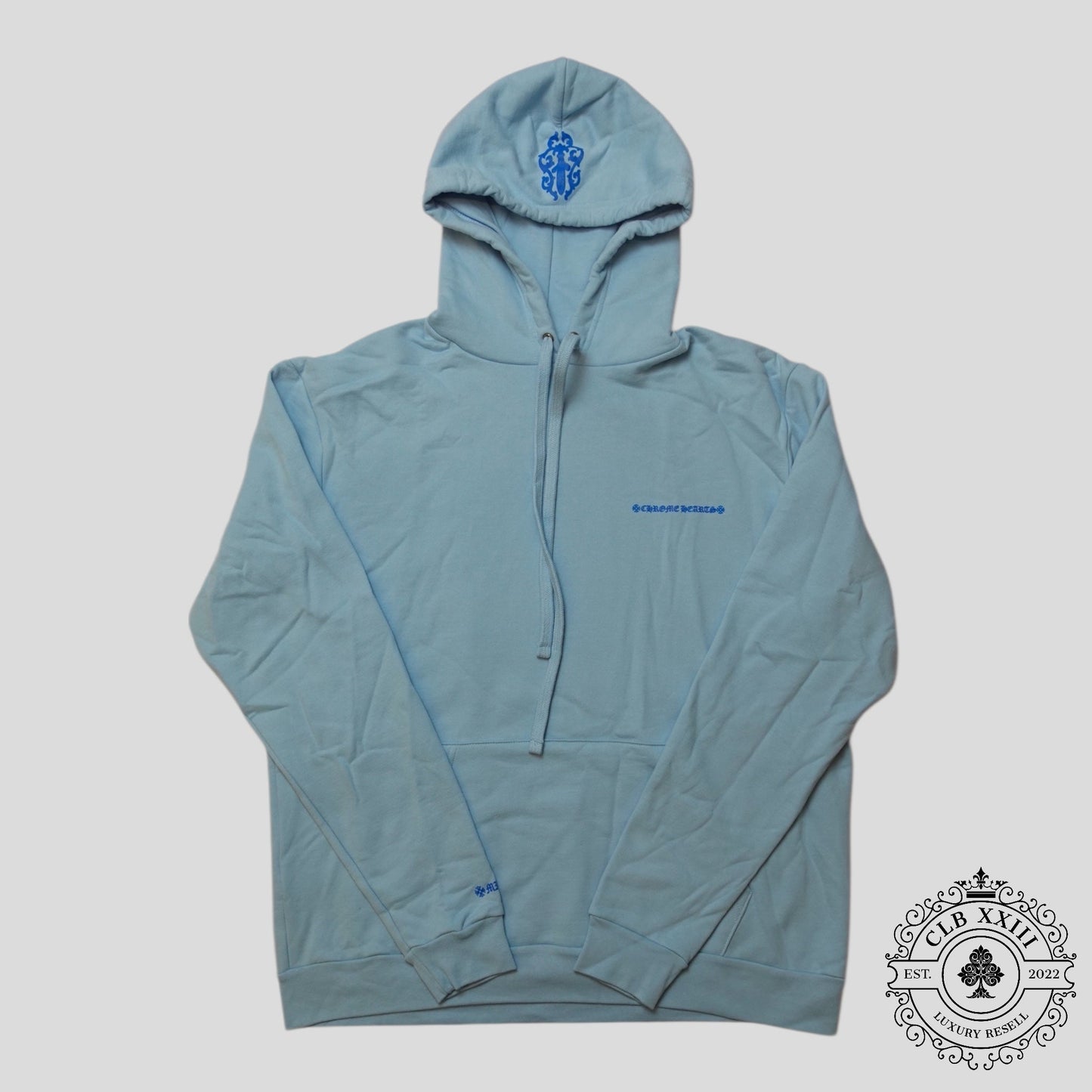 Chrome Hearts Art Basel Vine Dagger Hoodie in Baby Blue