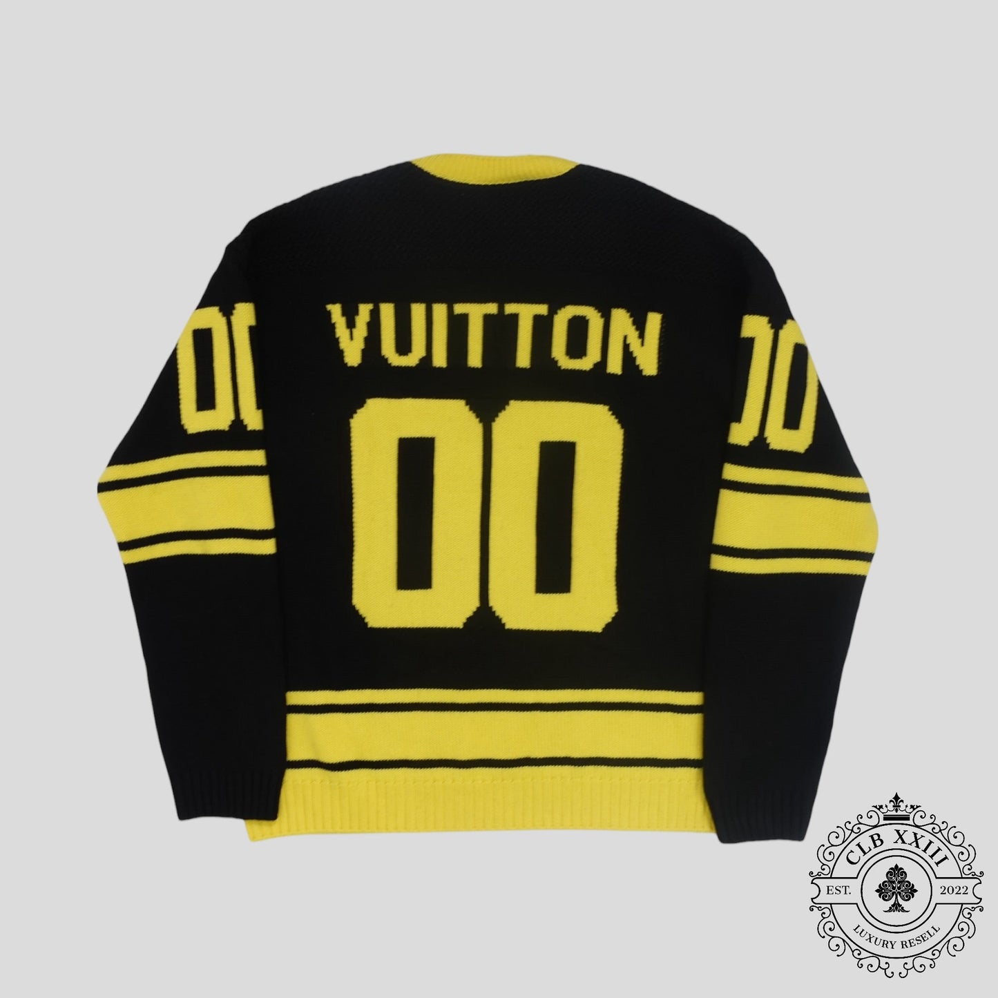 Louis Vuitton Intarsia Football Sweater in Black/Yellow