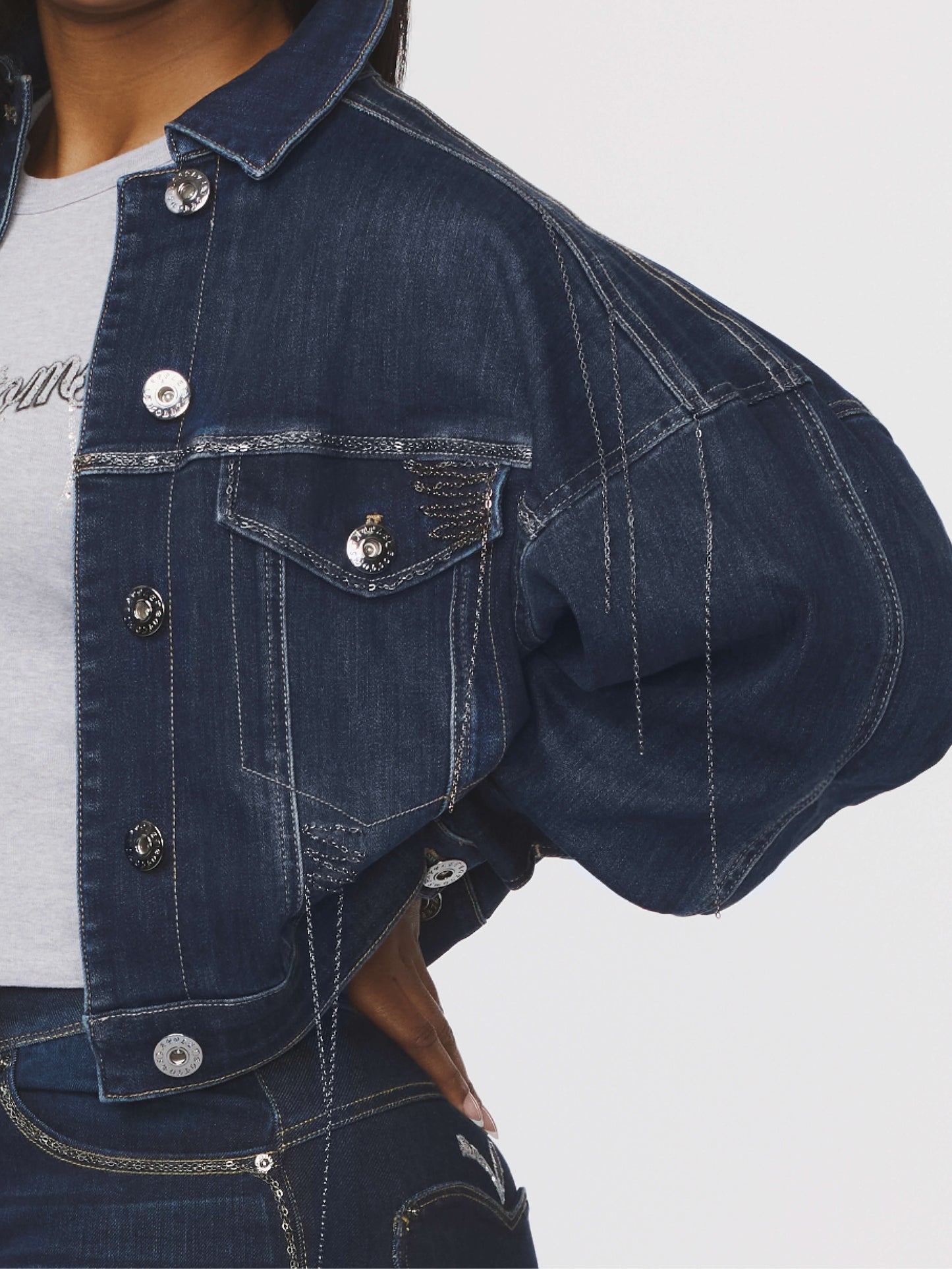 Cropped Chain Link Jacket