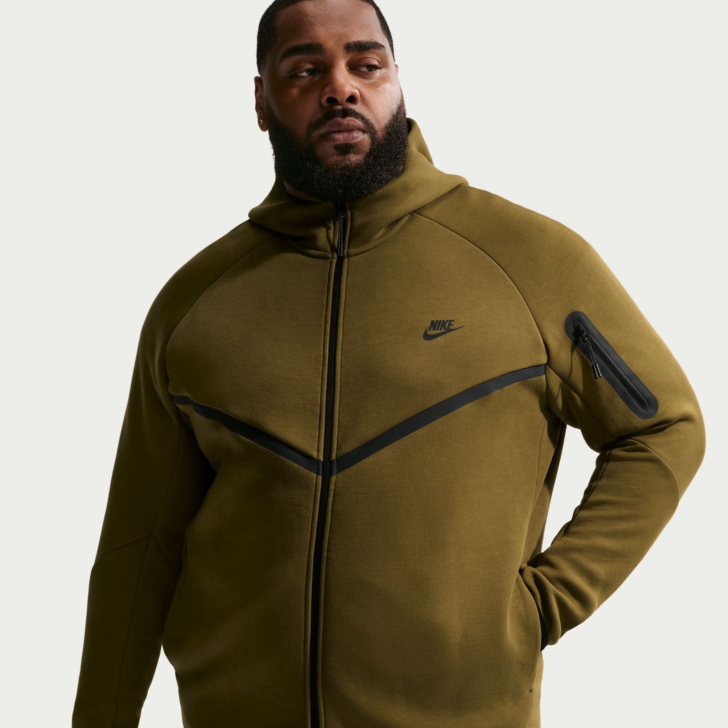 Nike Mens Tech Fleece Windrunner Jacket - Olive Flak