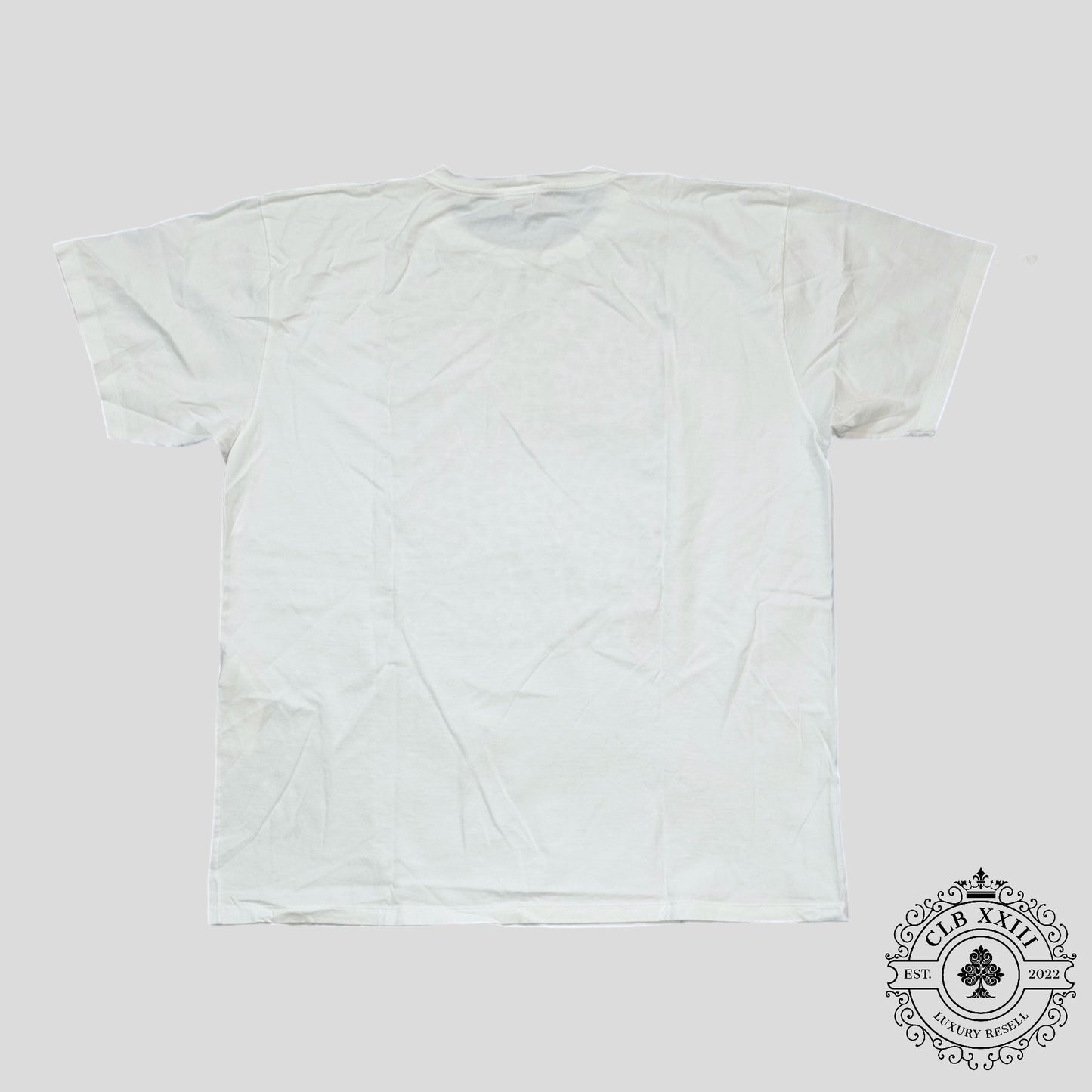 Celine Homme Logo Leopard Print Tee in White