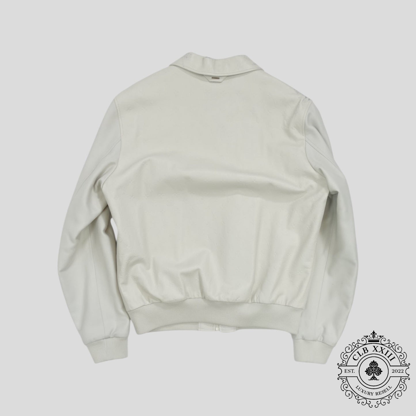Louis Vuitton LVSE Debossed Monogram Mix Leather Jacket in White