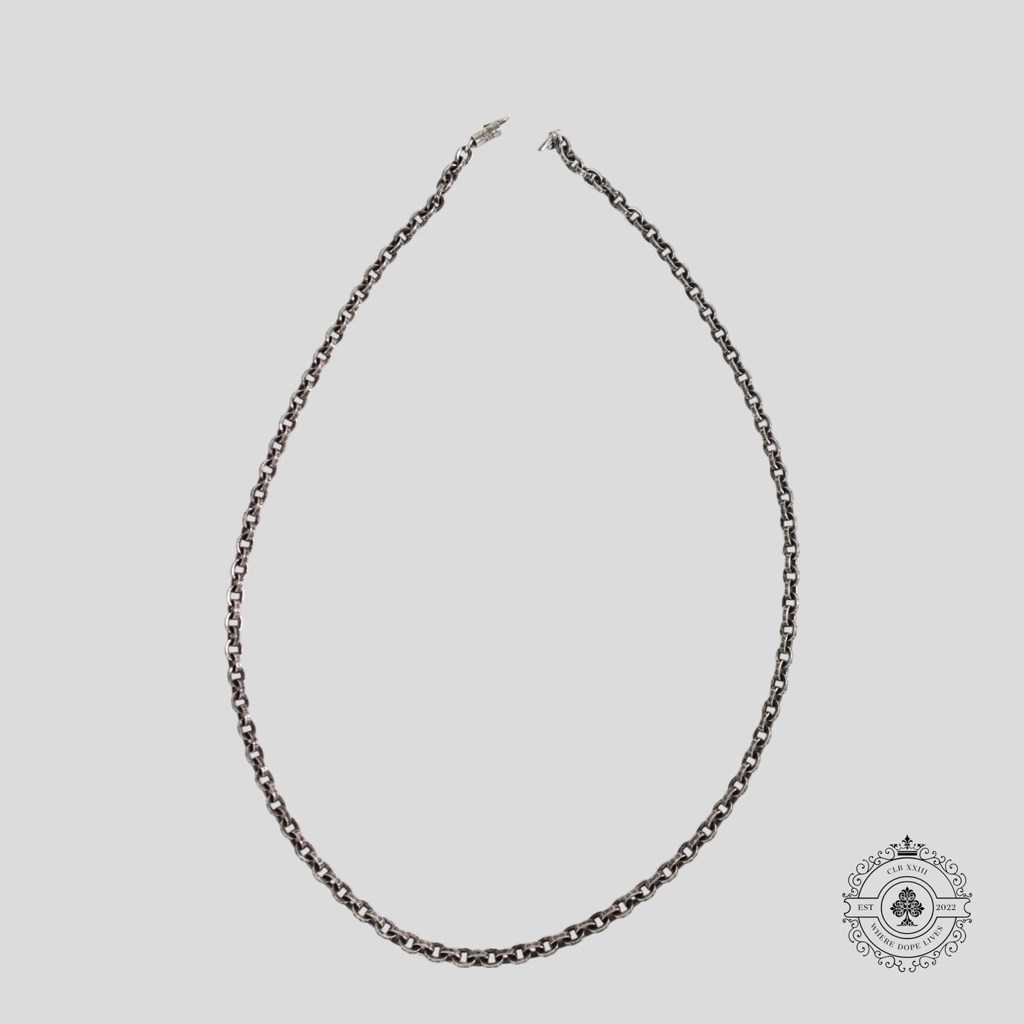 Chrome Hearts Paper Chain Necklace 24" in Silver