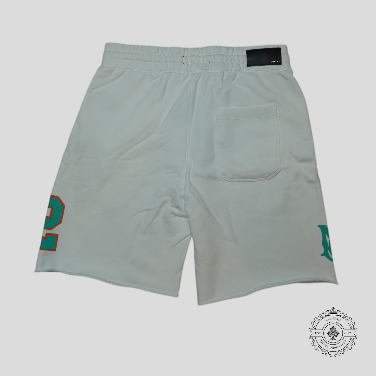 Amiri Oversized 22 Football Shorts in White