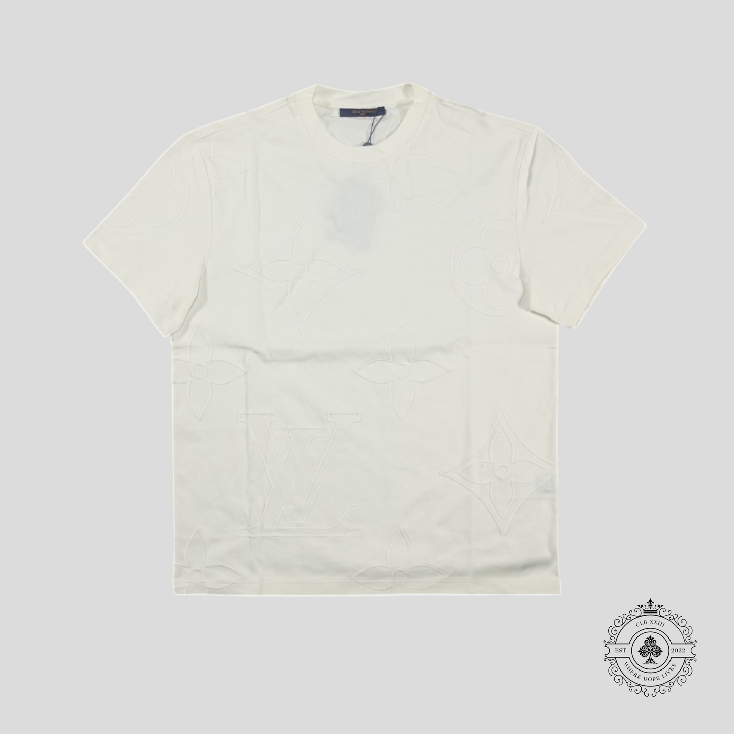 Louis Vuitton Monogram Macro Embroidered Jacquard T-Shirt in White