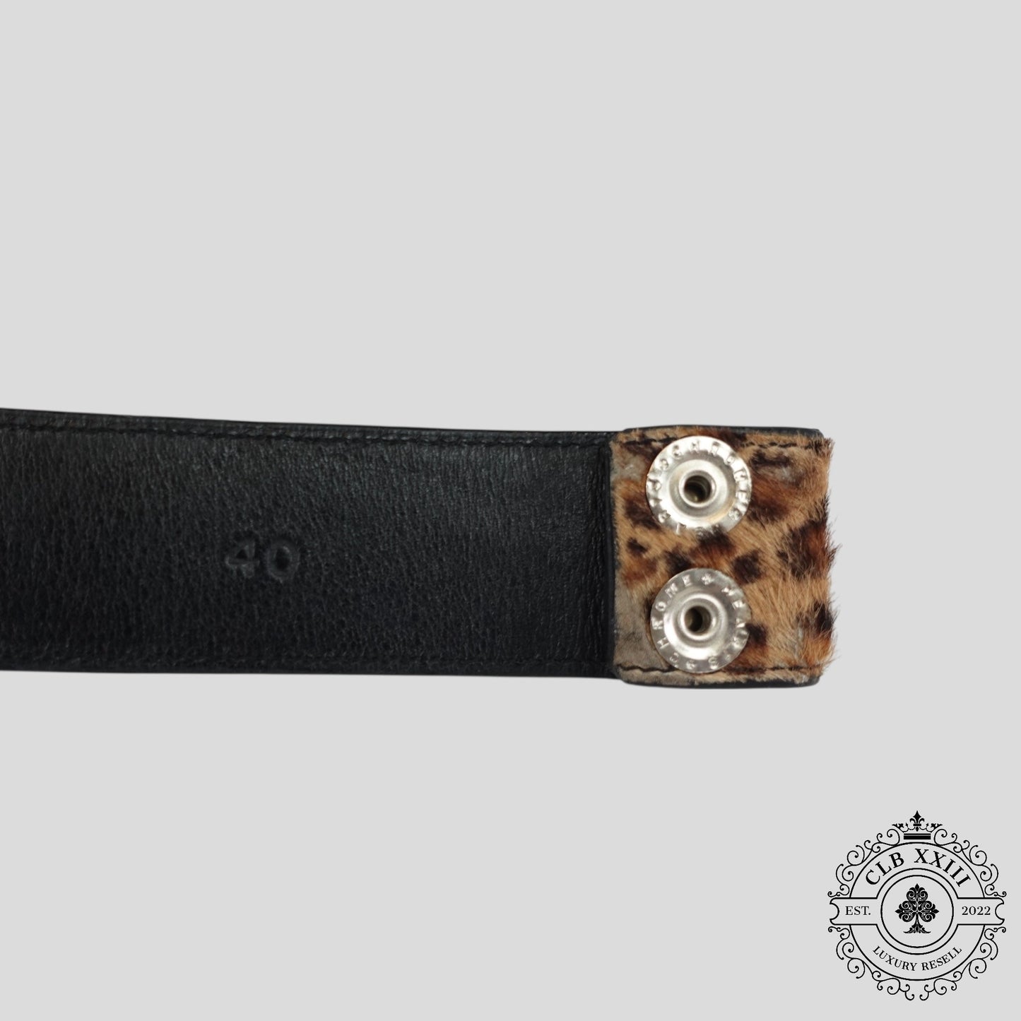 Chrome Hearts Leopard Print Pony Hair Belt Strap