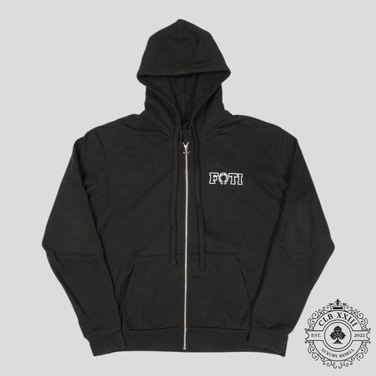 Chrome Hearts Foti Zip Up Hoodie in Black/White