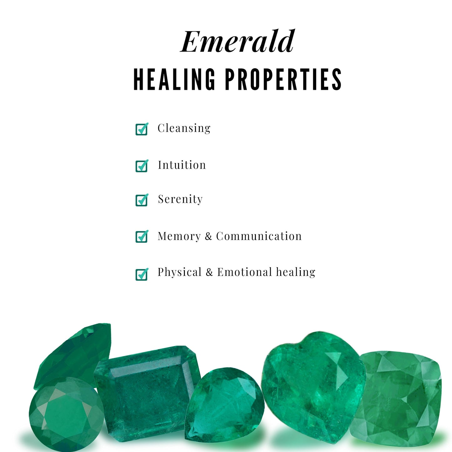 Natural Emerald Diamond Emerald Cut Engagement Ring