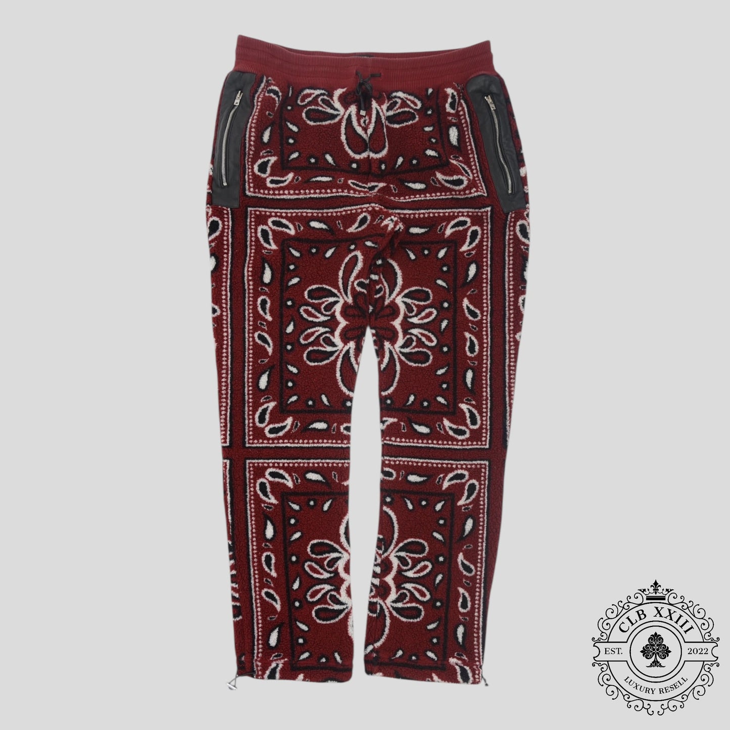 Amiri Bandana Fleece Pants in Red