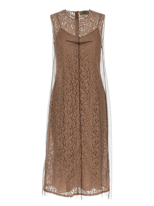 Fendi Women Floral Lace Dress