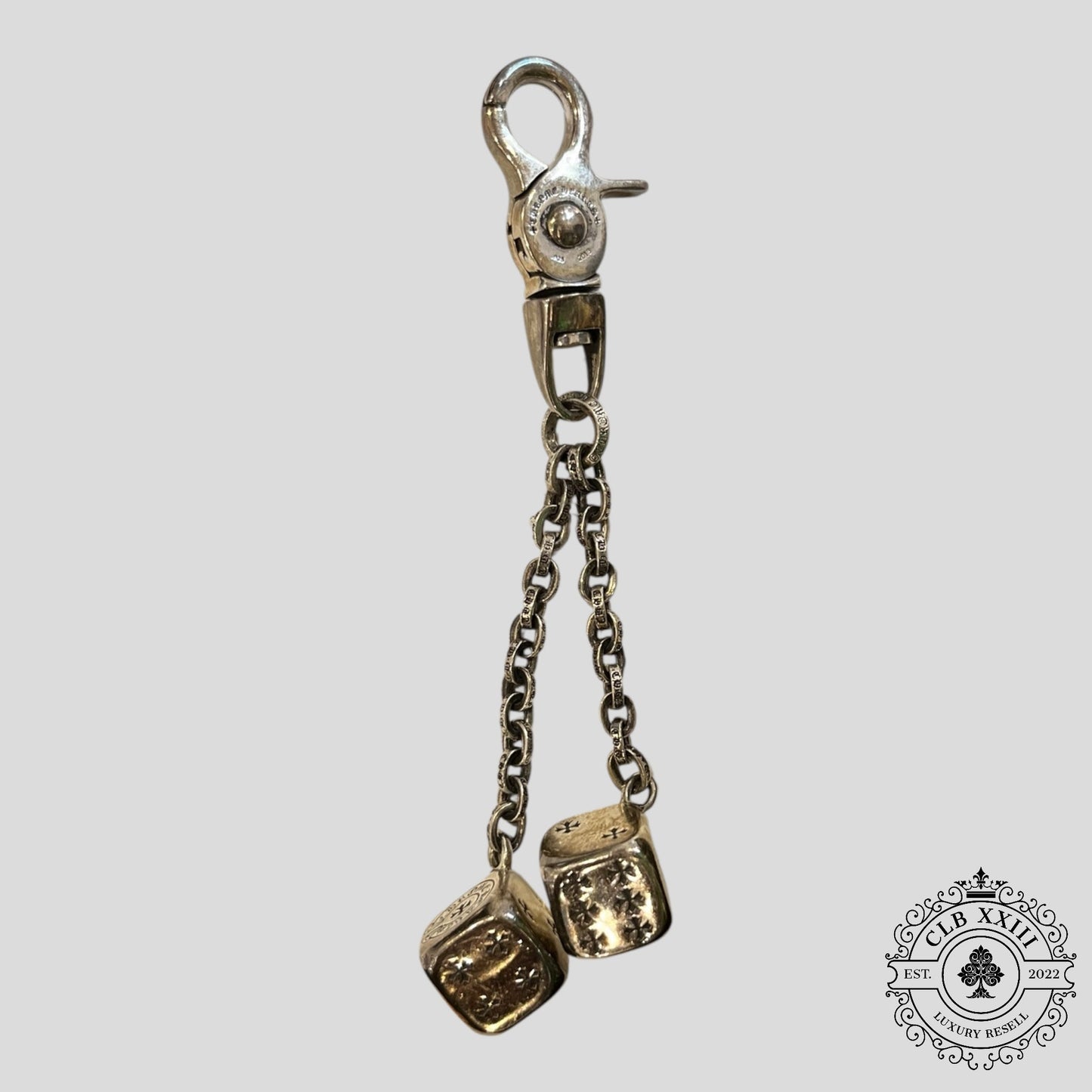 Chrome Hearts Dice Keychain in Silver