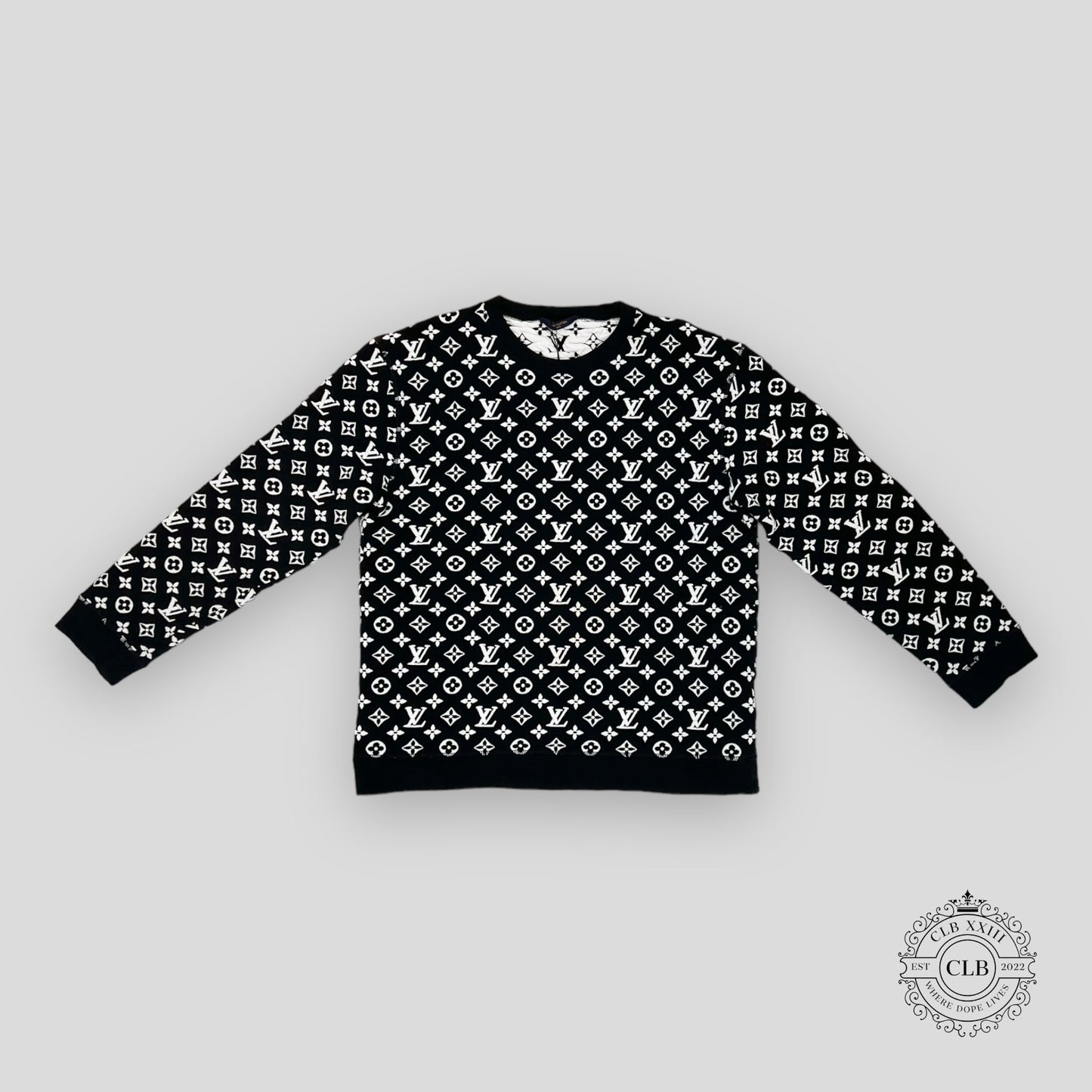 Louis Vuitton Monogram Jacquard Crewneck in Black