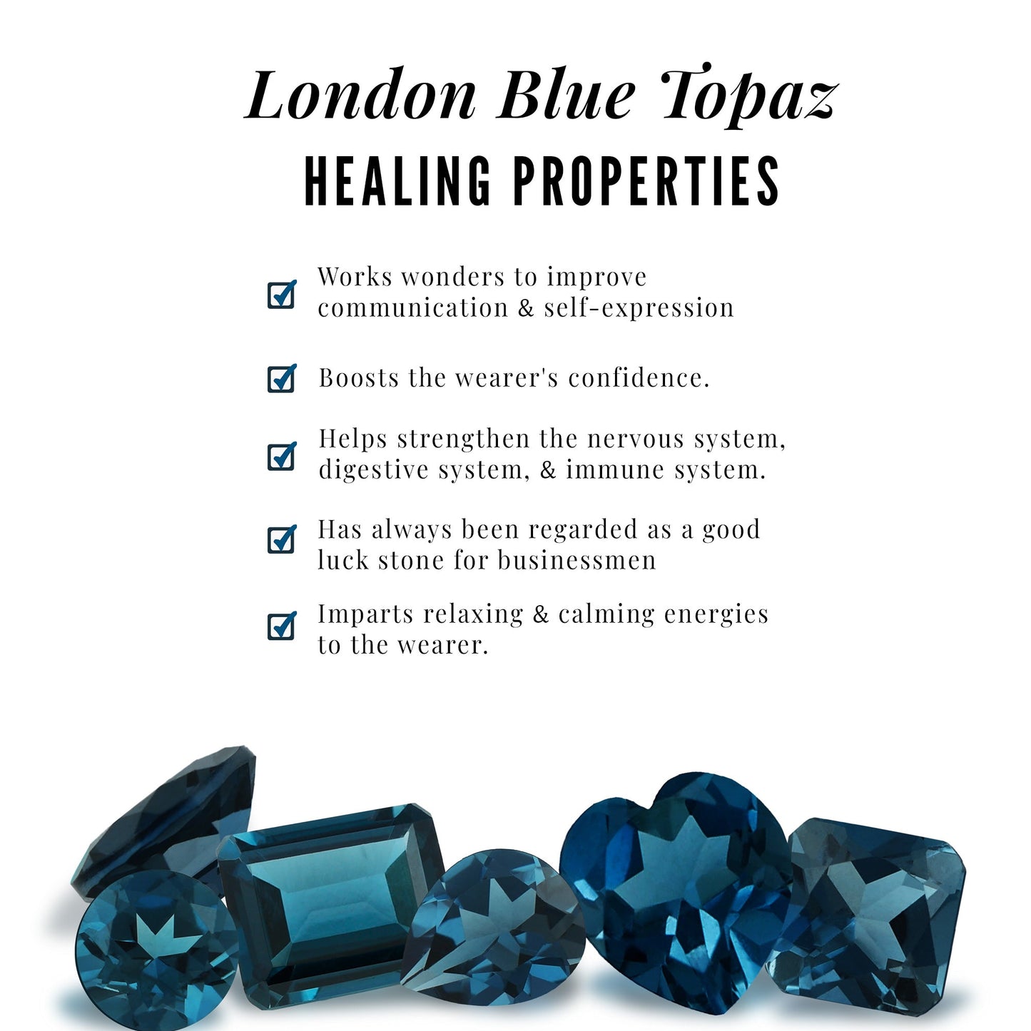 2 Carat London Blue Topaz Solitaire Engagement Ring with Diamonds