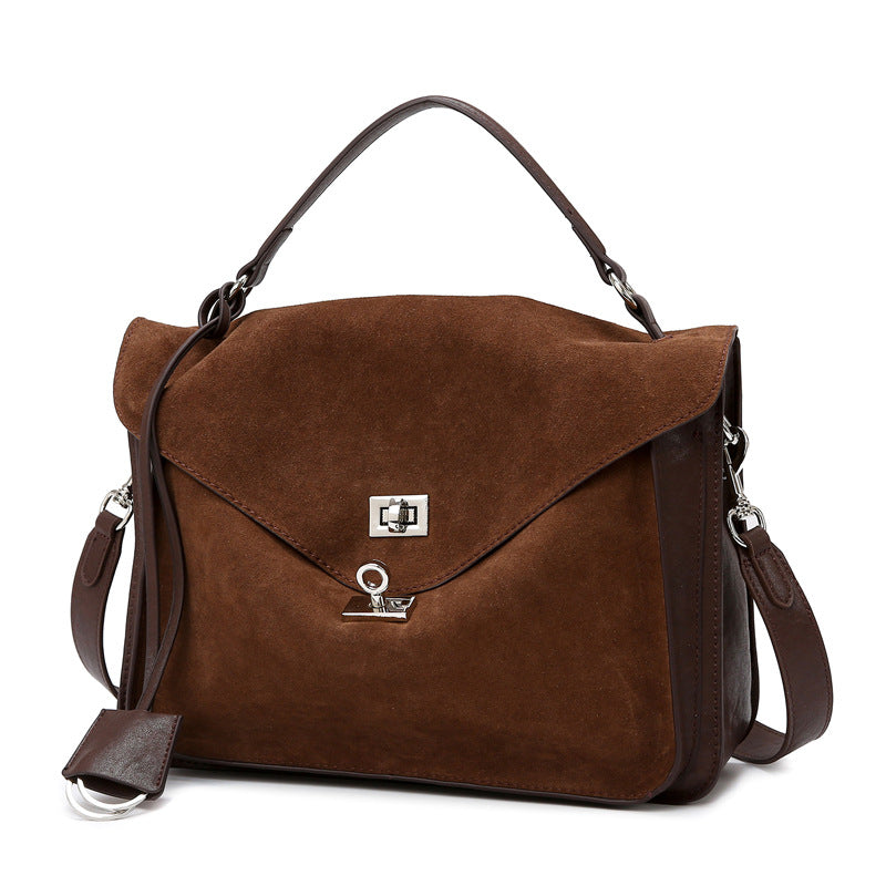 Women Bag Frosted Leather Light Luxury Women Bag High Sense Messenger Bag Handheld Crossbody Bag Large Capacity Office Bag