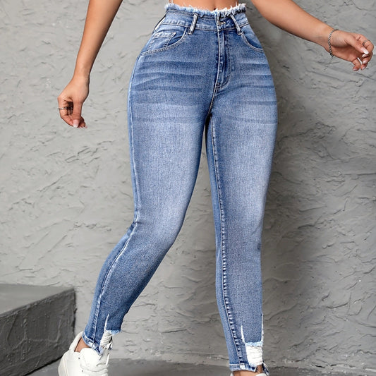 Street Trends Women Ripped Frayed Skinny Jeans Women Jeans