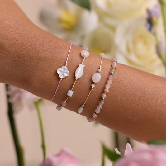 Sold Jewelry Sweet All Matching Natural Stone Bracelet Women Simple Pulling Rope Bracelet