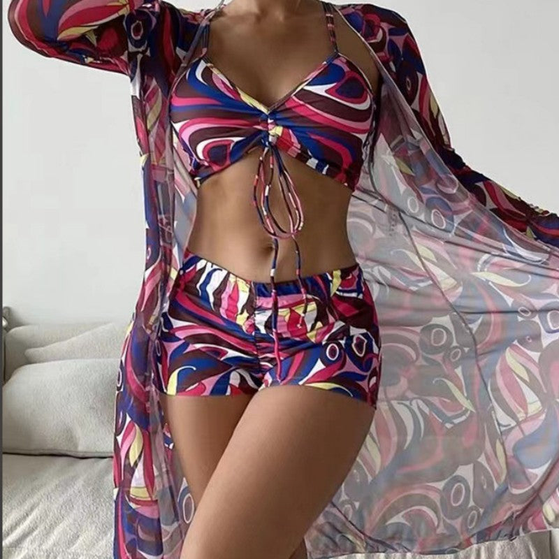 Swimsuit Women Three Piece Split Bikini Sexy High Waist Swimsuit