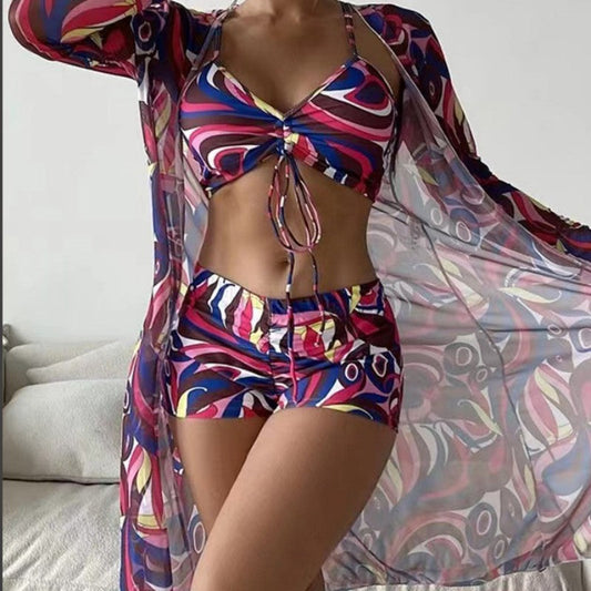 Swimsuit Women Three Piece Split Bikini Sexy High Waist Swimsuit