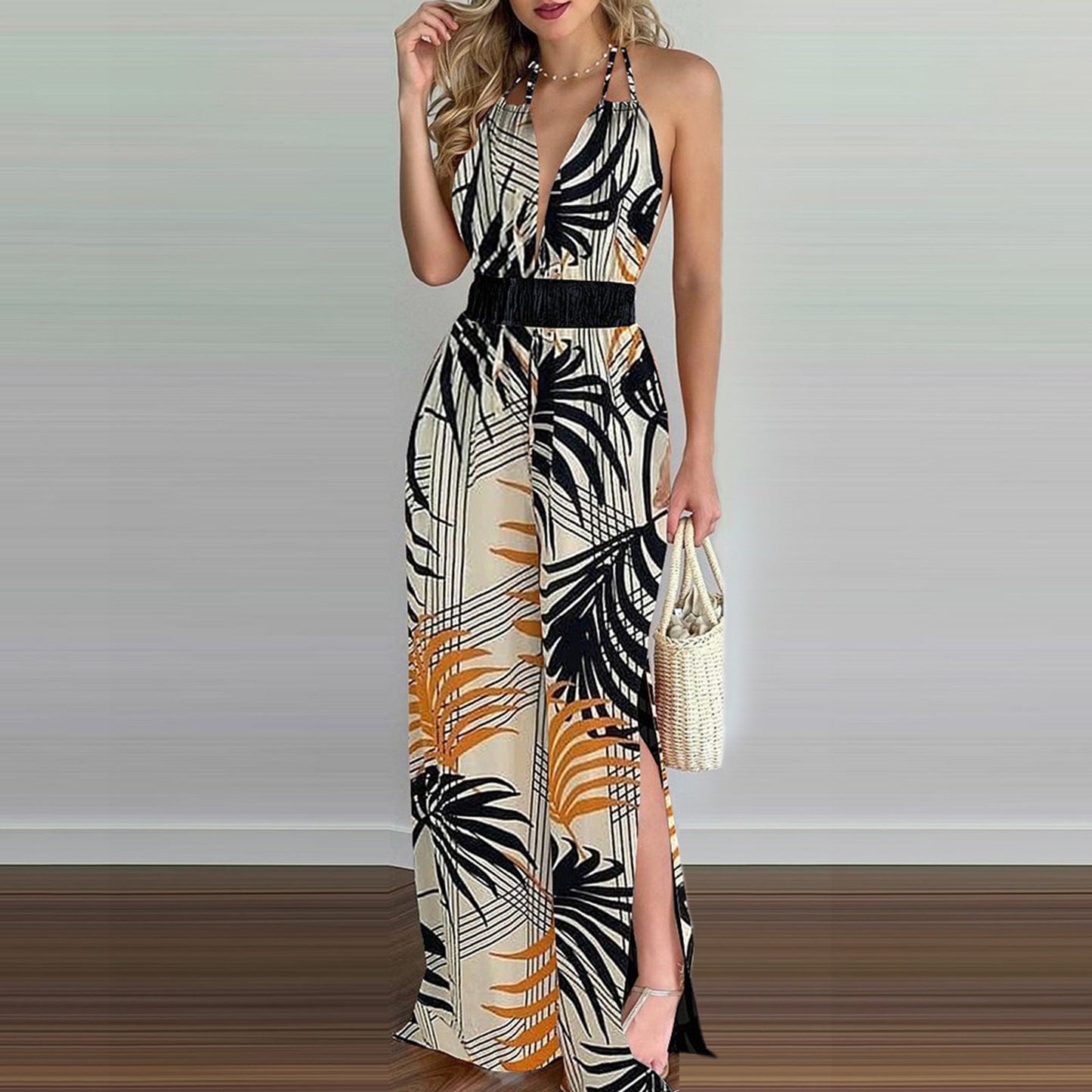 Women Clothing Digital Printing Colorful Jumpsuit Women