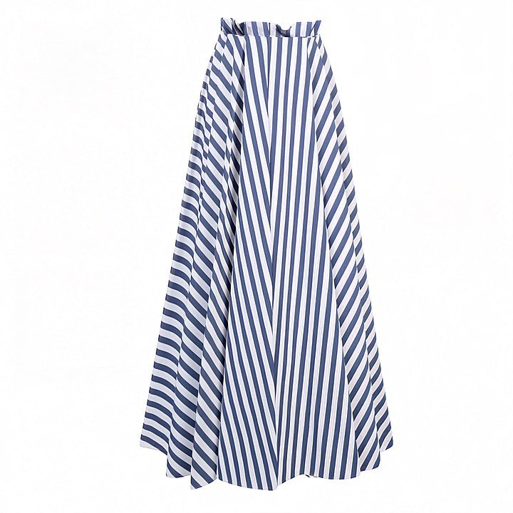 Striped Printed One Piece Swimsuit Women Vacation Beach Skirt Sets