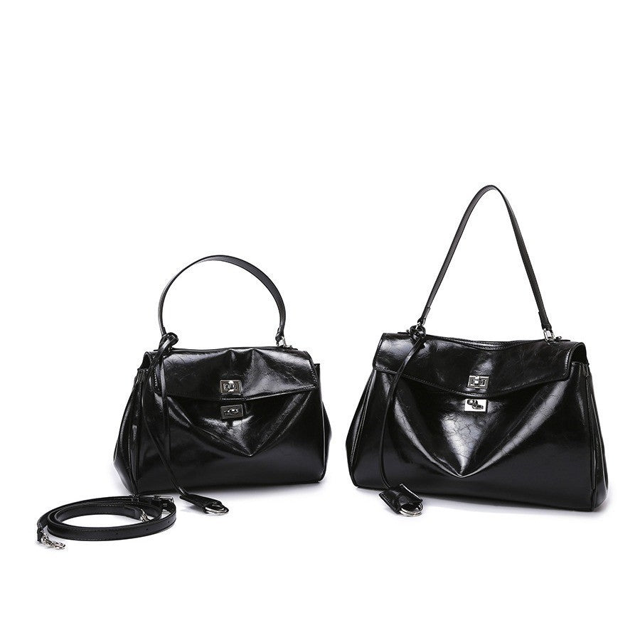 Bag Women Rodeo Bag Large Capacity Office Tote B Same Retro Oily Leather Handbag Women