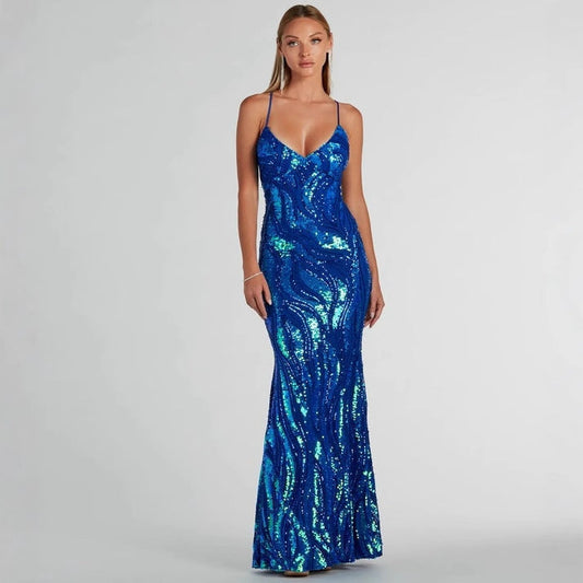Women Party Sequined Sexy Formal Dress Dress Evening Dress