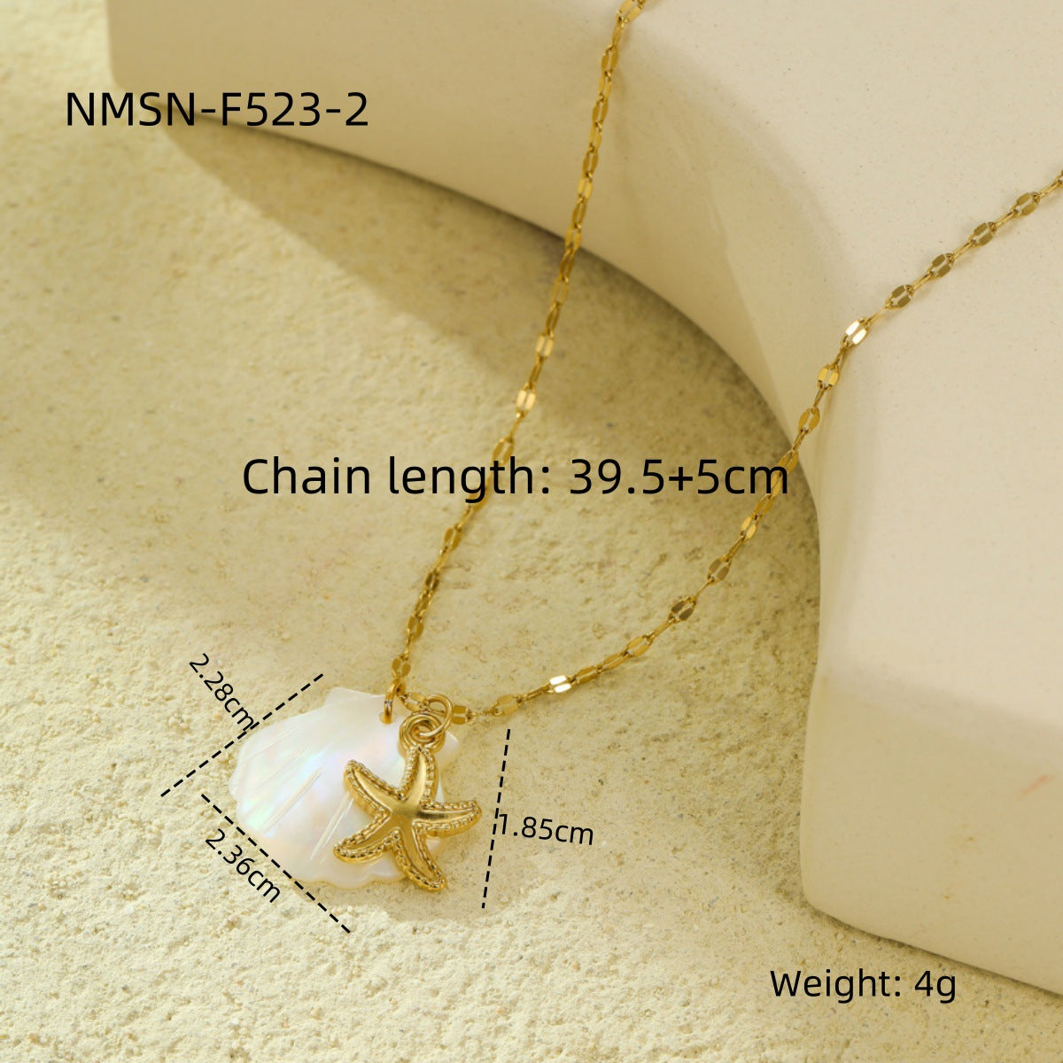 Niche Design Shell Beach Ocean Series Embellished Necklace Starfish Dolphin Clavicle Chain