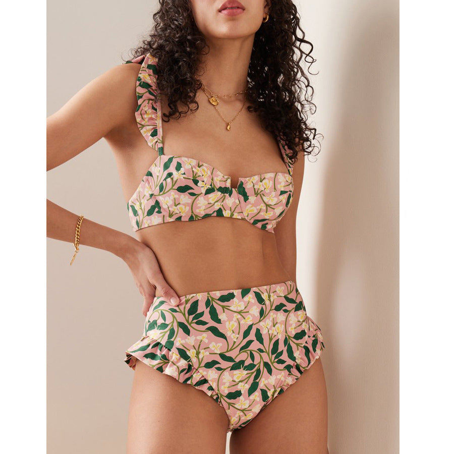 Three Piece Set Bikini Sexy Bikini Split Swimsuit Women Chiffon Dress Swimsuit Outfit