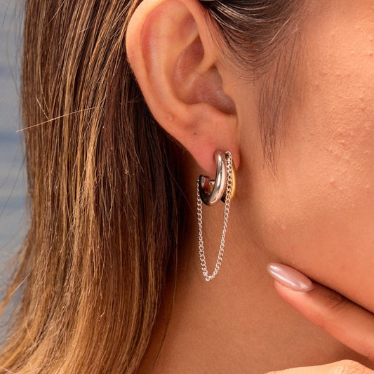 Cool Tassel Stainless Steel Earrings Gold Plated Niche Ear Jewelry