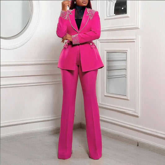Pearls Long Sleeved Slim Fit Stretch Two Piece Set