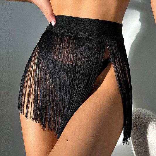 Swimsuit Sexy Tassel Little Short Dress Beach Vacation Beach Cover Up Swimming Trunks Skirt