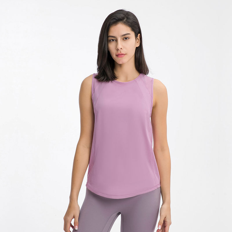 Spring Summer Back Hollow Out Cutout Sports Sleeveless T shirt Light Breathable Cooldry Workout Top