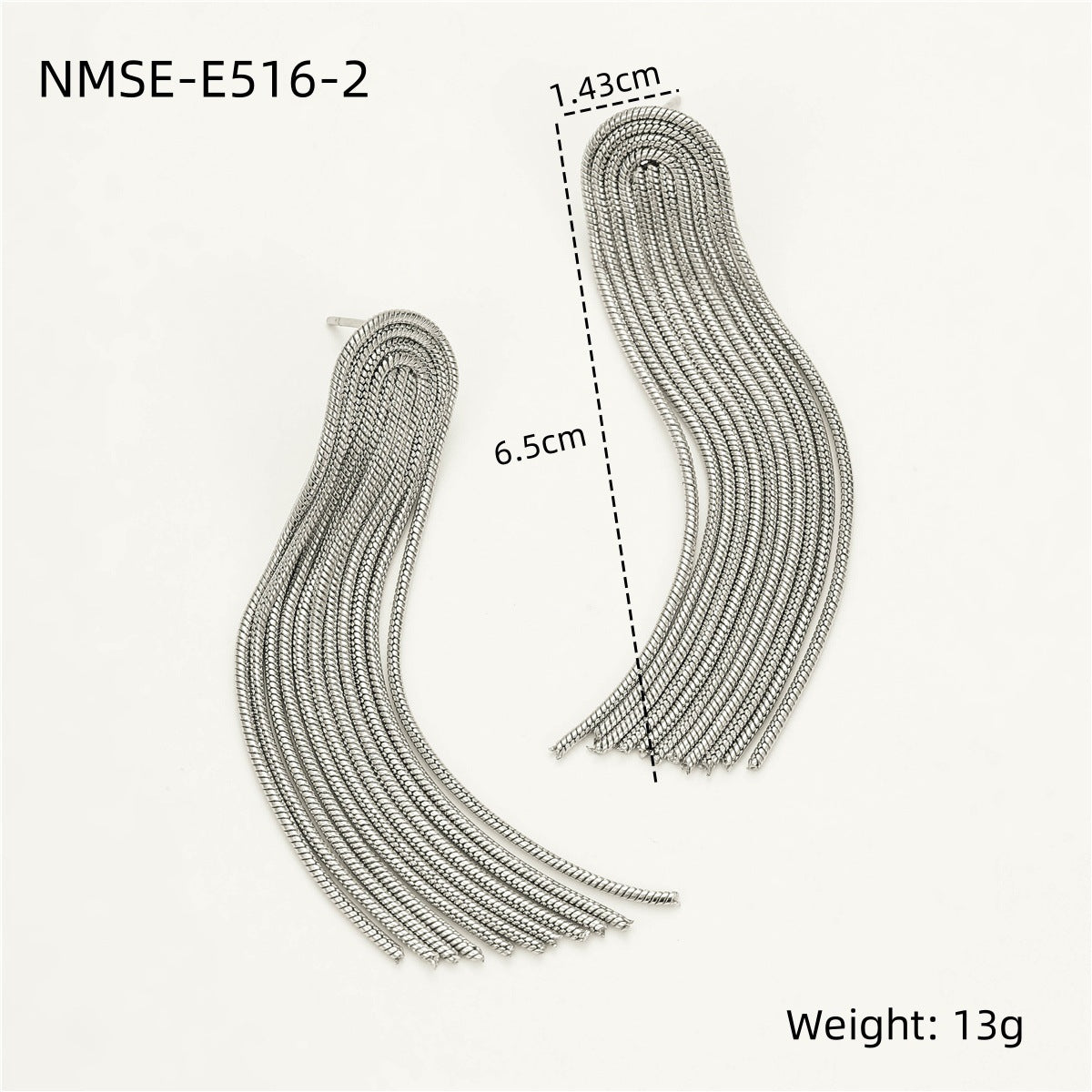 Plating Long Stainless Steel Tassel Earrings All Match Non Fading Earrings Eardrops