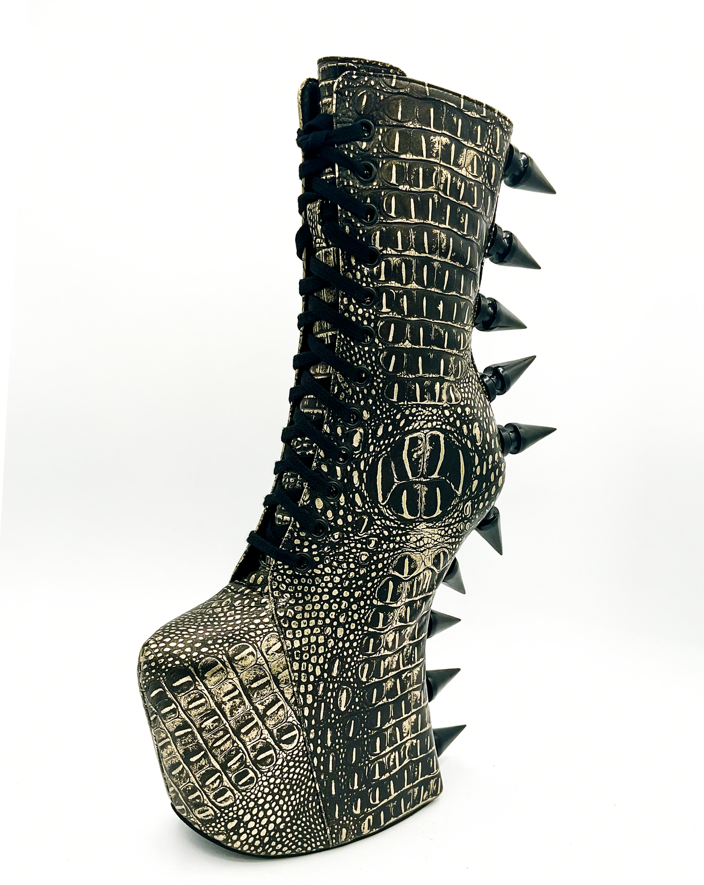 Prehistoric Gold Platform Boot