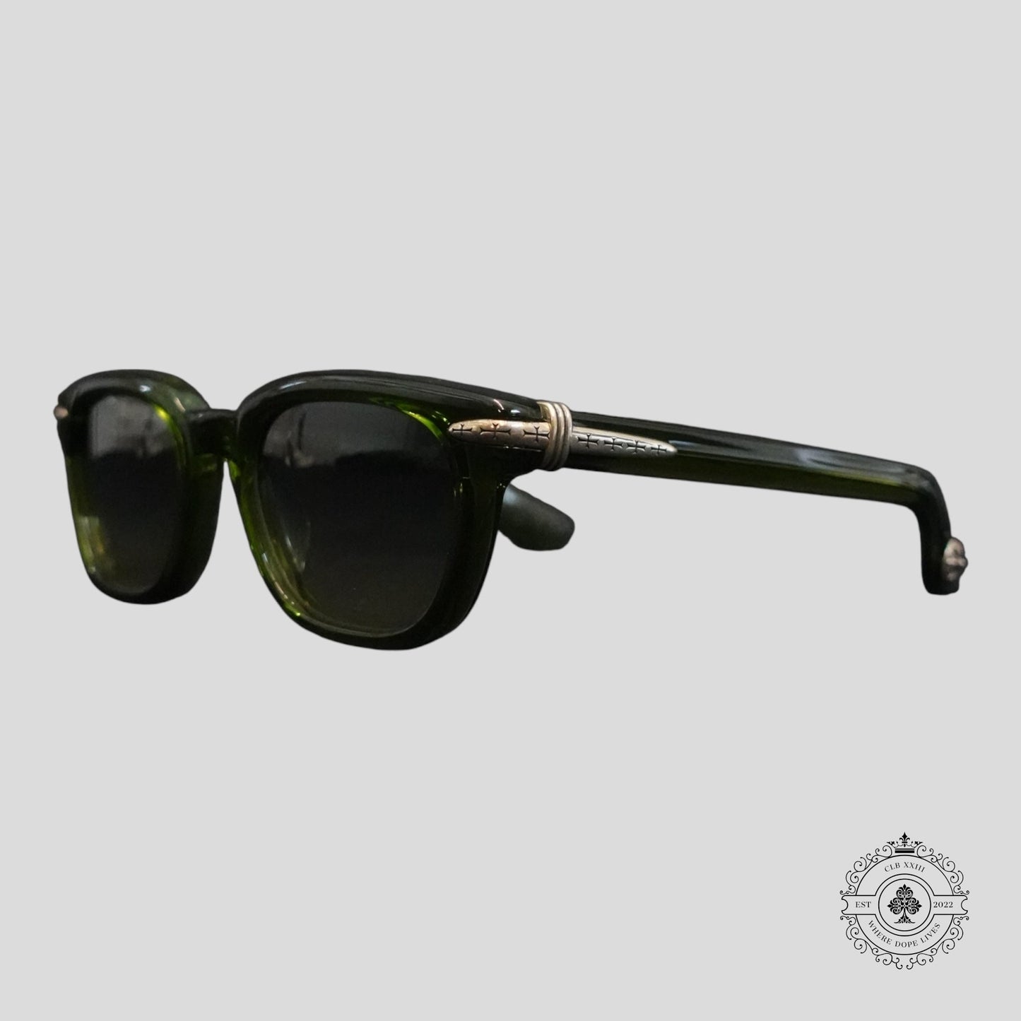 Chrome Hearts Drippin Glasses in Green/Silver